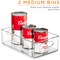 Sorbus Clear Plastic Fridge Organizer Bins, Versatile Kitchen, Cabinet, Food Pantry, Bathroom, Refrigerator Organization & Storage, Set of 10 Container Holders with Handles (4 Large 2 Medium 4 Small)